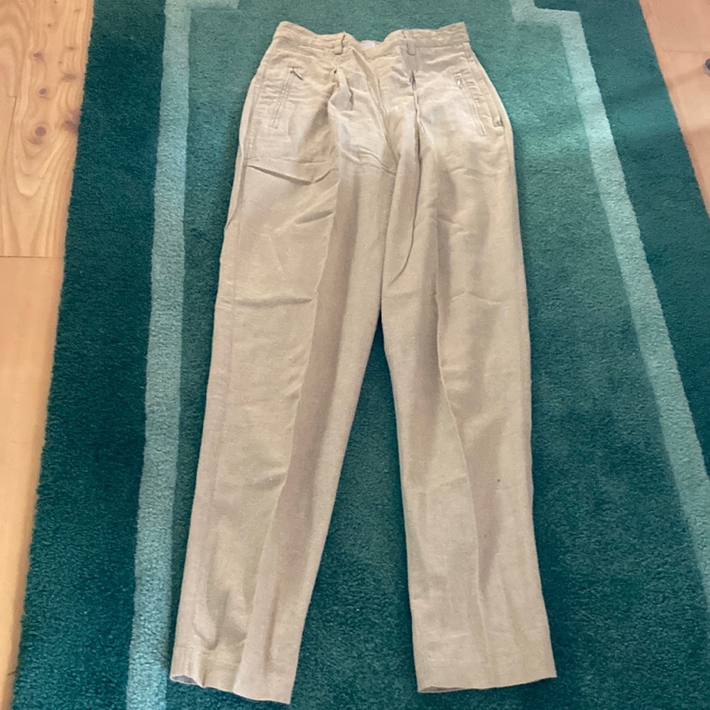 Espirit Collection beige Dress Slacks Size 8.  Combo Linen, Ramie & Cotton, Best